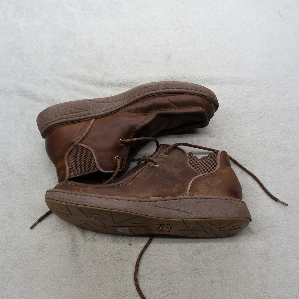 Justin Men 9.5 Chukka Boots Brown Leather Lace Up Moc Toe Rugged Workwear JM422
